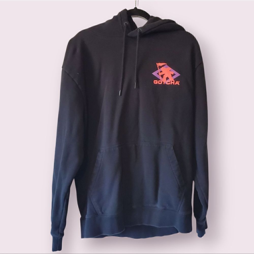 GOTCHA Surf Wear Cosmic Stew Hoodie Men's XL Black Heavyweight | EUC